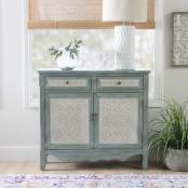Teal_white console cabinet